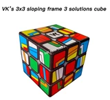 VK 3x3 Sloping Frame Three Solutions Cube